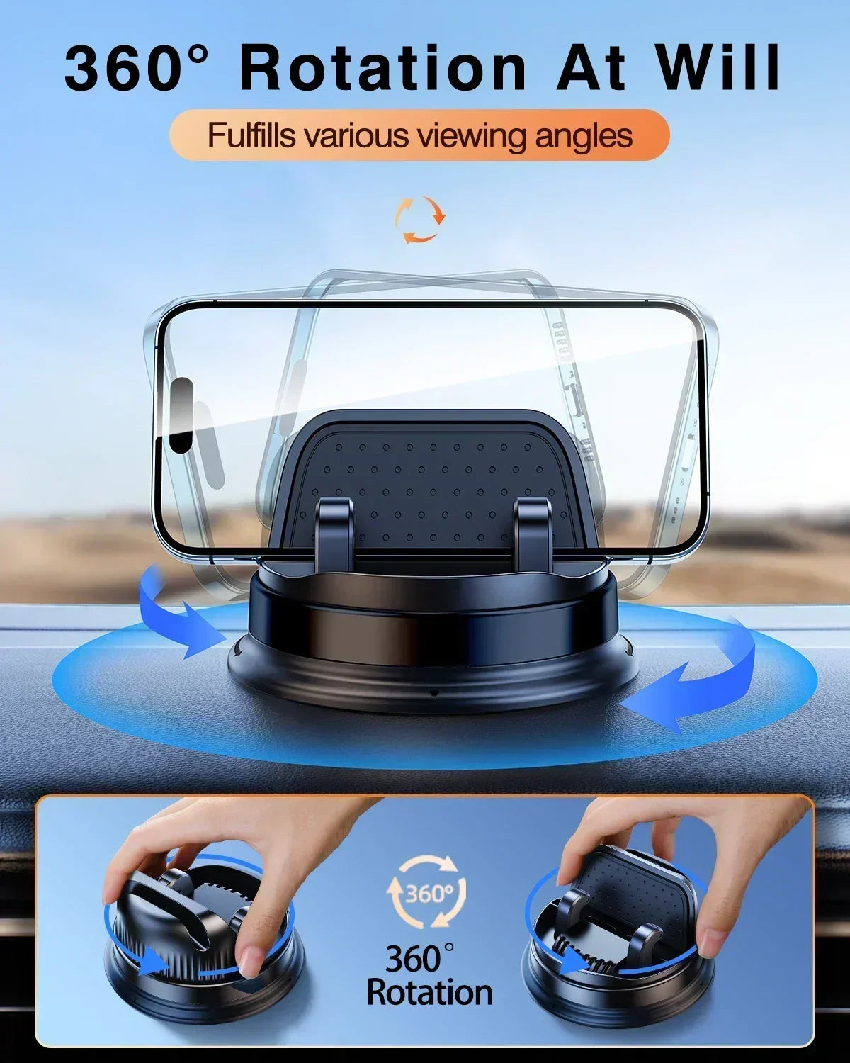 360° Rotatable Non-Slip Car Phone Holder - Autoxmatch