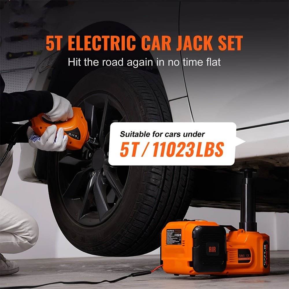 5 Ton Electric Car Jack Kit - 12V DC 3-In-1 Hydraulic Lift - Autoxmatch