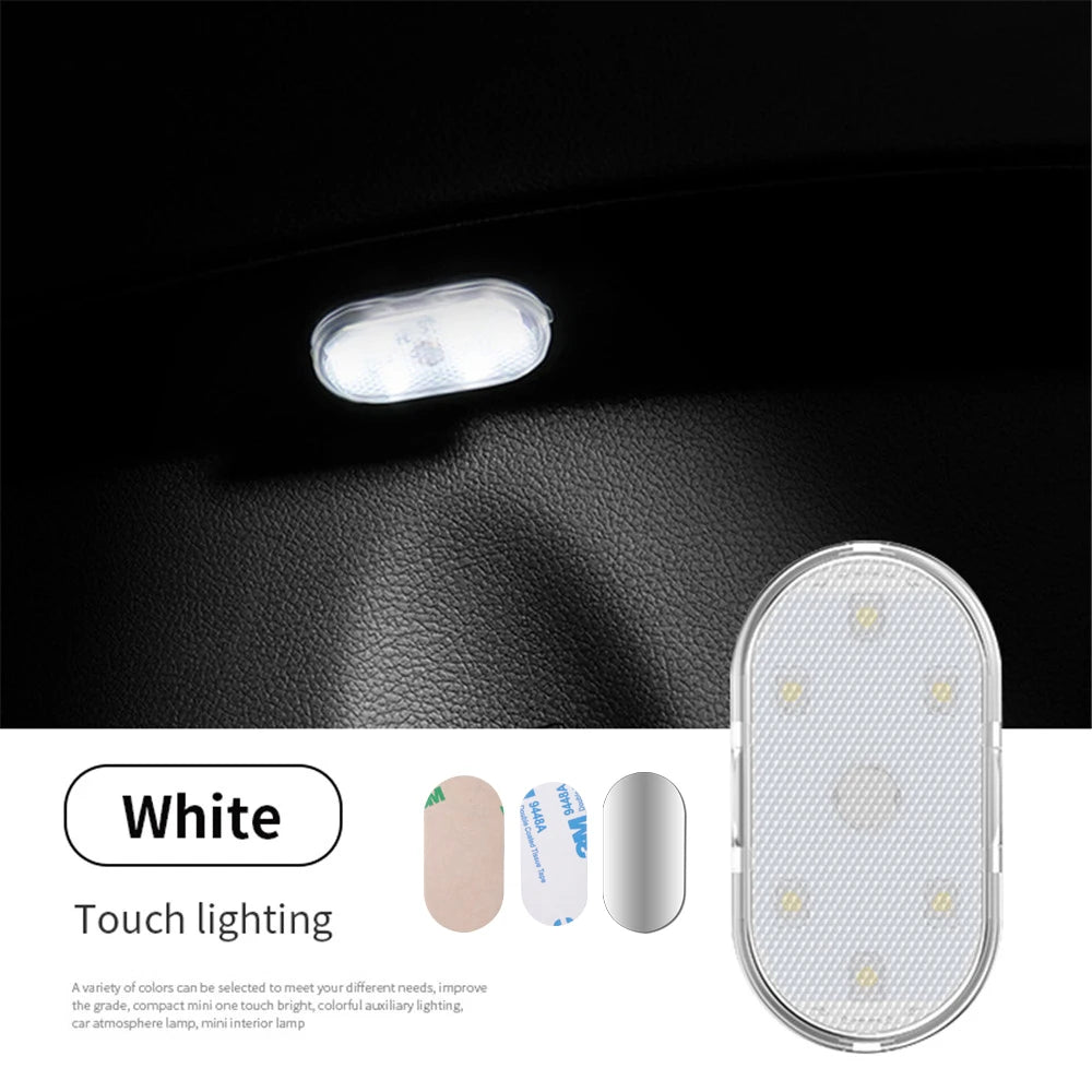Battery powered car LED light with touch sensor