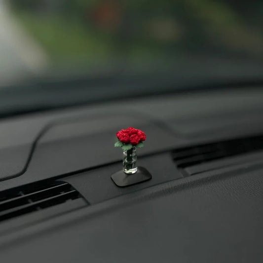 Car Interior Decoration Mini Rose & Sunflower Vase - Autoxmatch