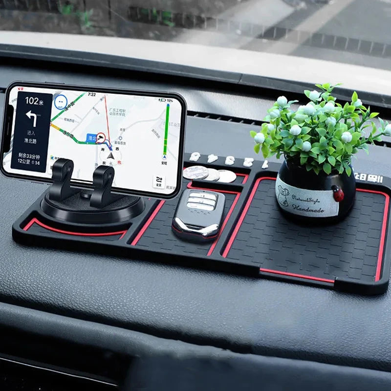 Car Parking Number Card Anti-Slip Mat with Phone mount holder