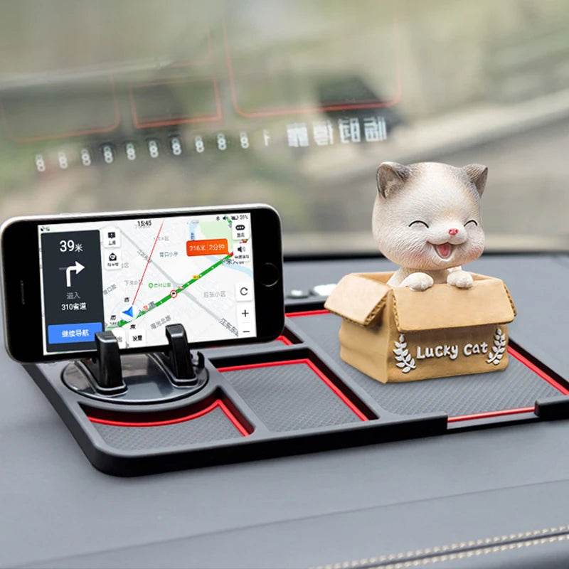 Car Parking Number Card Anti-Slip Mat with Phone mount holder - Autoxmatch