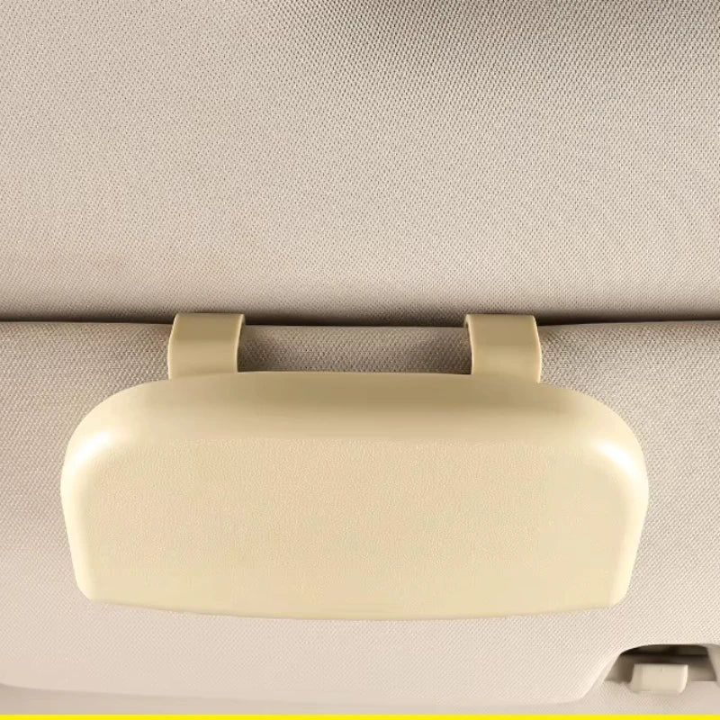 Car Portable Glasses Box Sun Visor Holders Beige Color