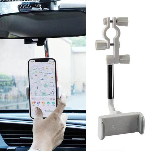 Car Rearview Mirror Mount Foldable Phone Holder - Autoxmatch