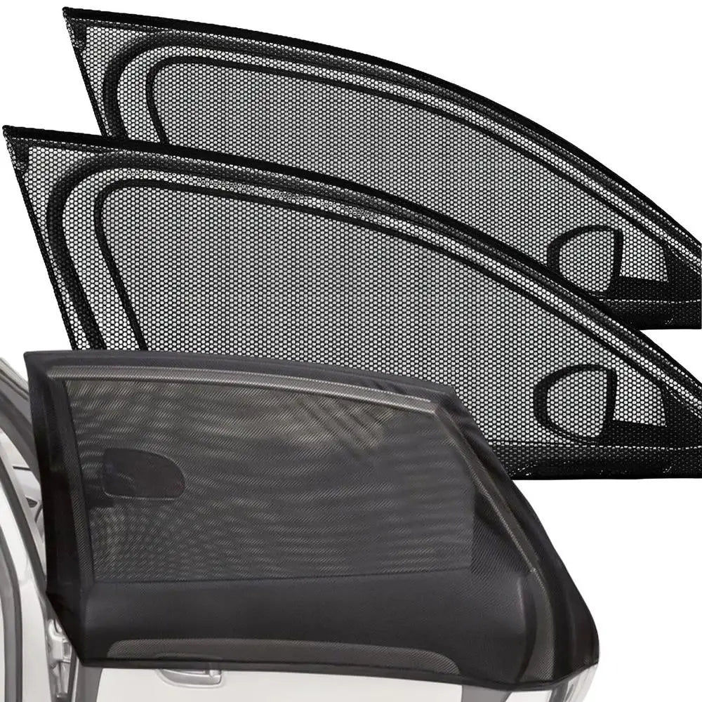 Car Sunshade Mesh Curtains Black rear and front