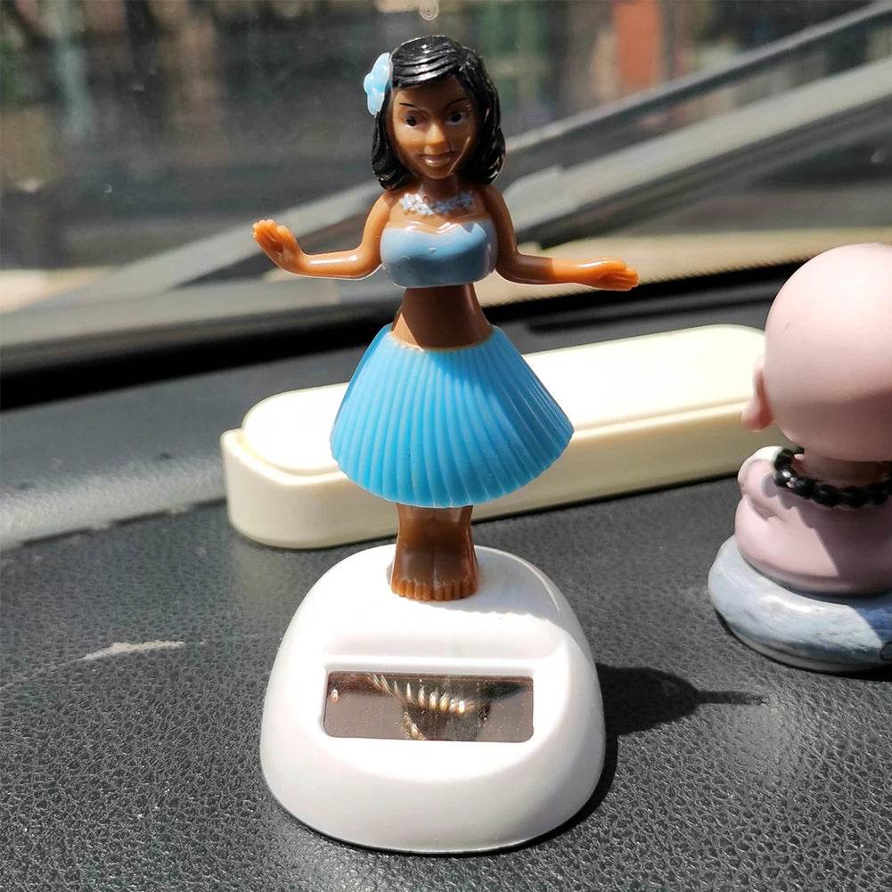 Car Solar Power Dancing Doll Shaking Head Hawaii Animated Girl - Autoxmatch