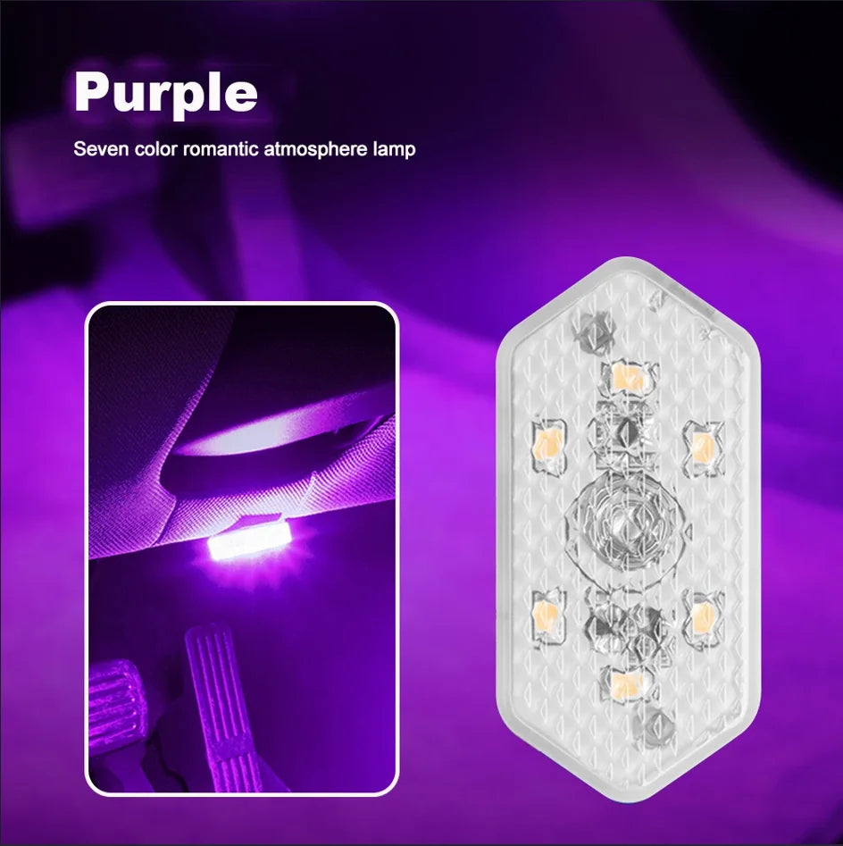 Modern LED car roof light with soft RGB glow