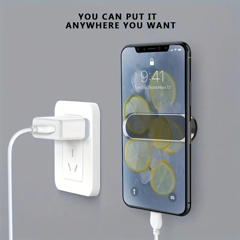 Phone mounted on a wall with text 'You can put it anywhere you want'