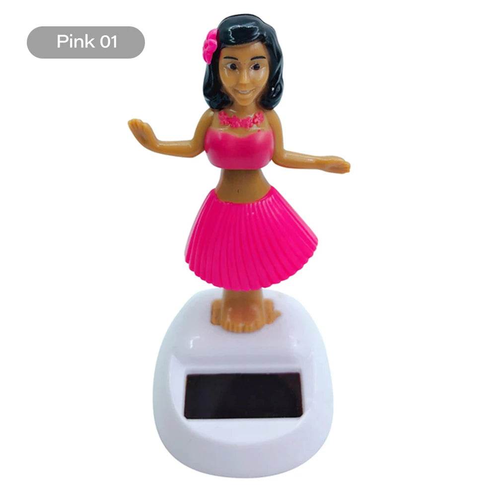 Car Solar Power Dancing Doll Shaking Head Hawaii Animated Girl - Autoxmatch