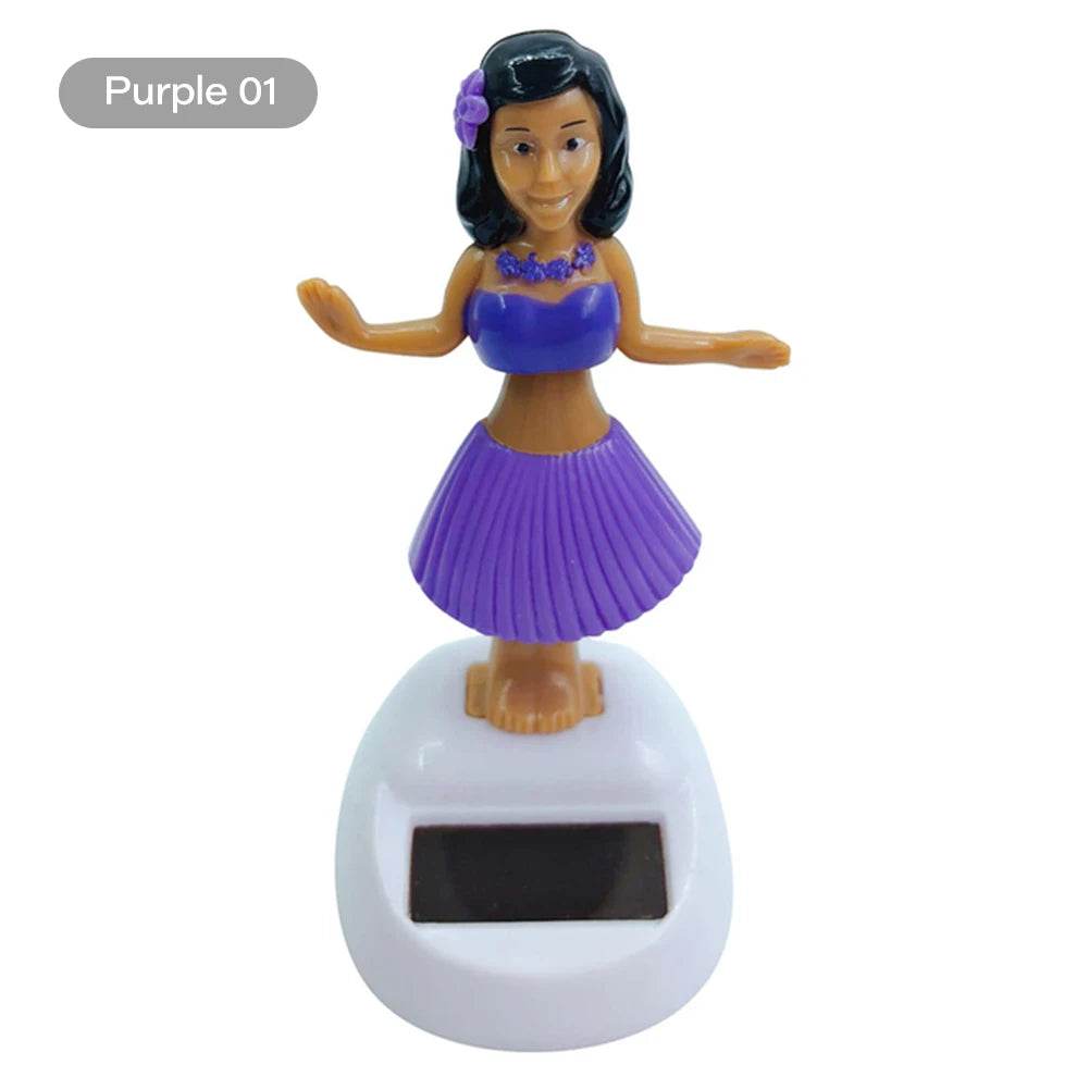Car Solar Power Dancing Doll Shaking Head Hawaii Animated Girl - Autoxmatch
