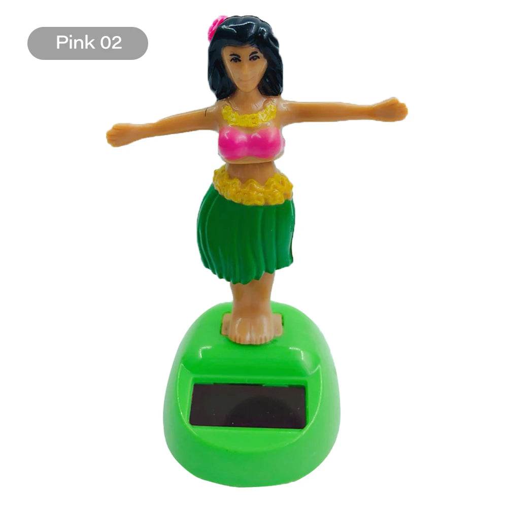 Car Solar Power Dancing Doll Shaking Head Hawaii Animated Girl - Autoxmatch