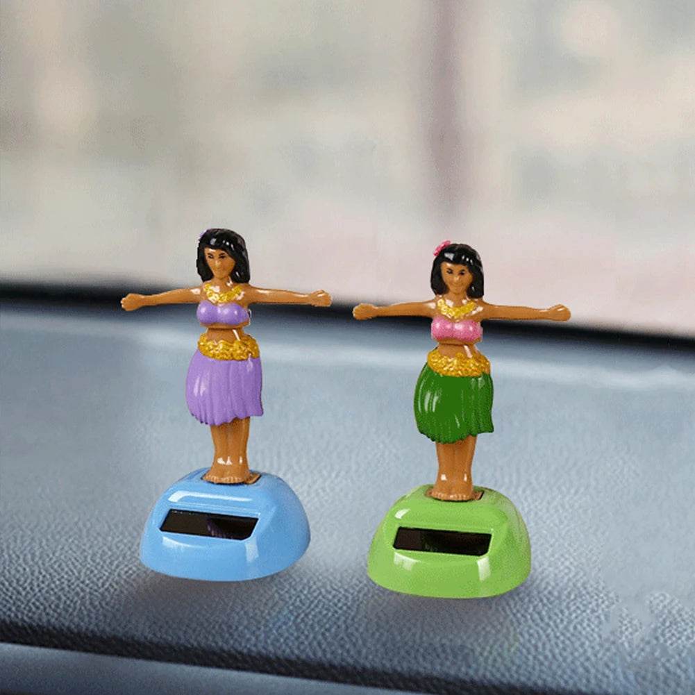 Car Solar Power Dancing Doll Shaking Head Hawaii Animated Girl - Autoxmatch