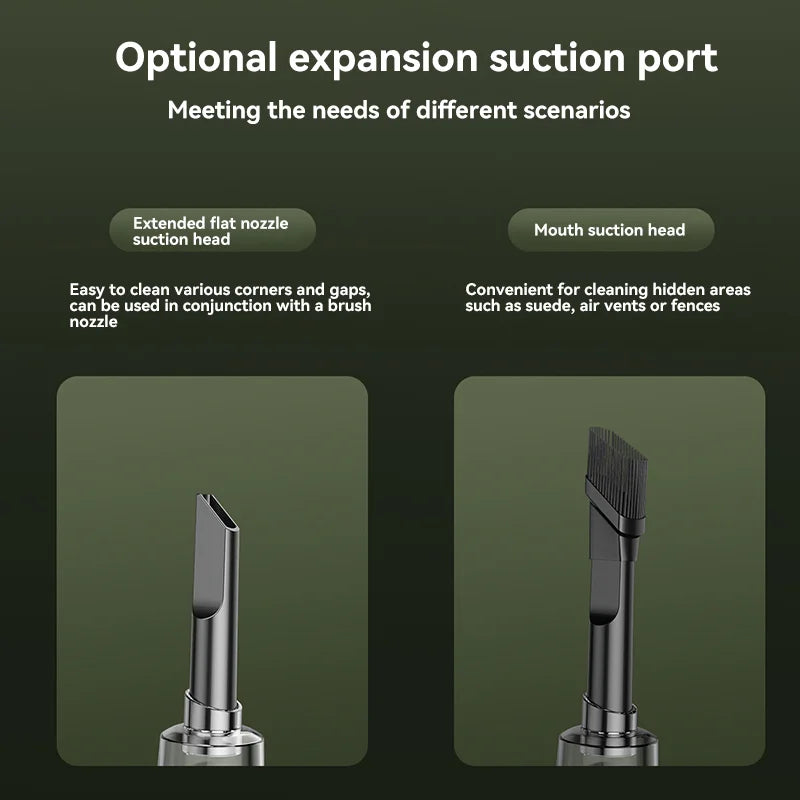 Two types of optional expansion suction ports Wireless Car Vacuum Cleaner 5-in-1
