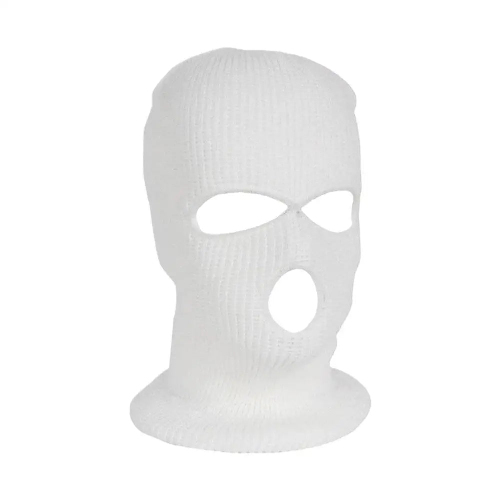 White ski mask with three holes