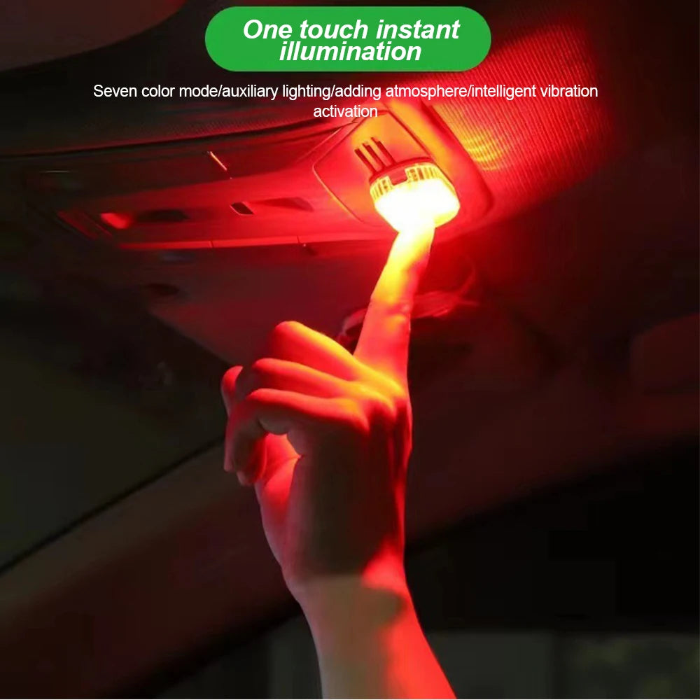 Wireless roof LED lamp glowing in colorful ambient mode