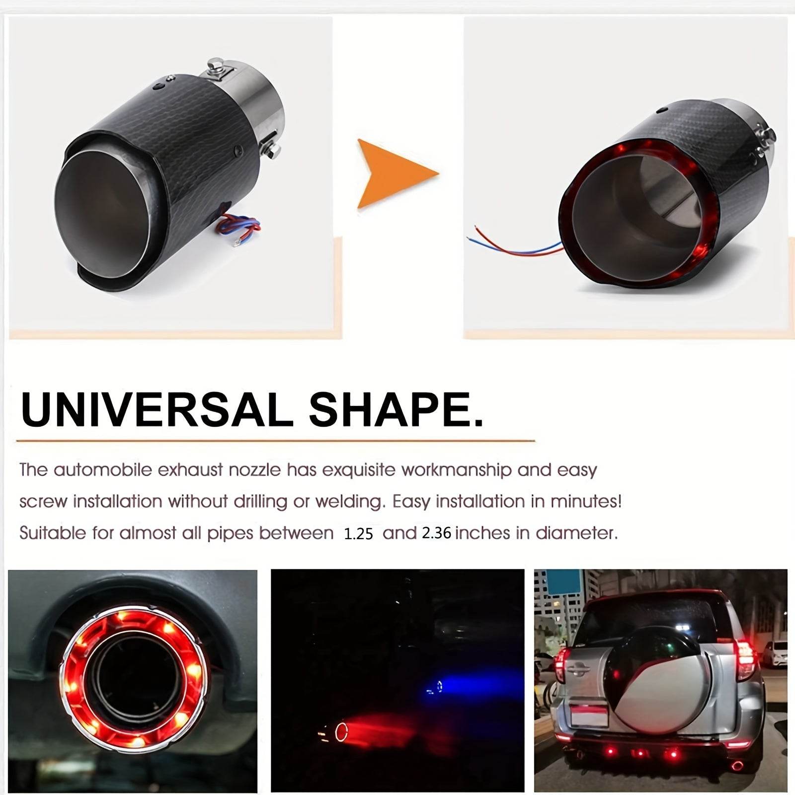 Car Exhaust Pipe with LED Flame - Autoxmatch