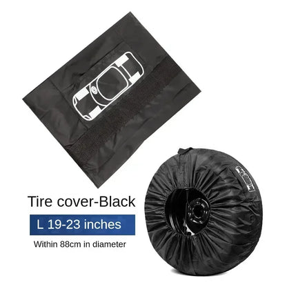 4PCS Universal Car Spare Tire Covers Elastic Adjustment Suitable for multiple tires black Large 19-23 inches