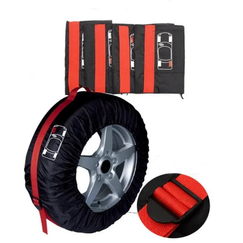 4PCS Universal Car Spare Tire Covers Red