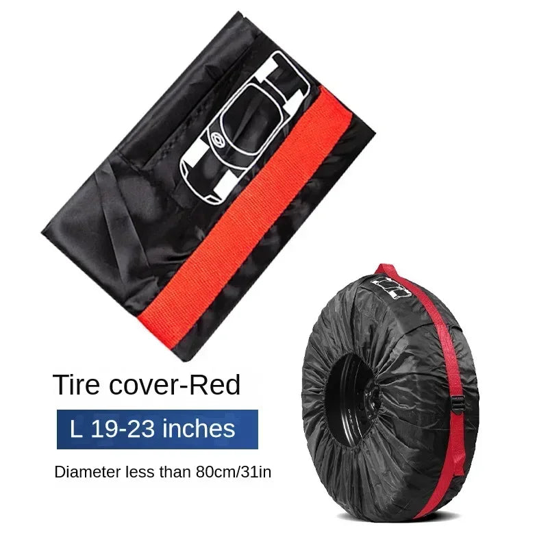 4PCS Universal Car Spare Tire Covers Red Large 19-23 inches