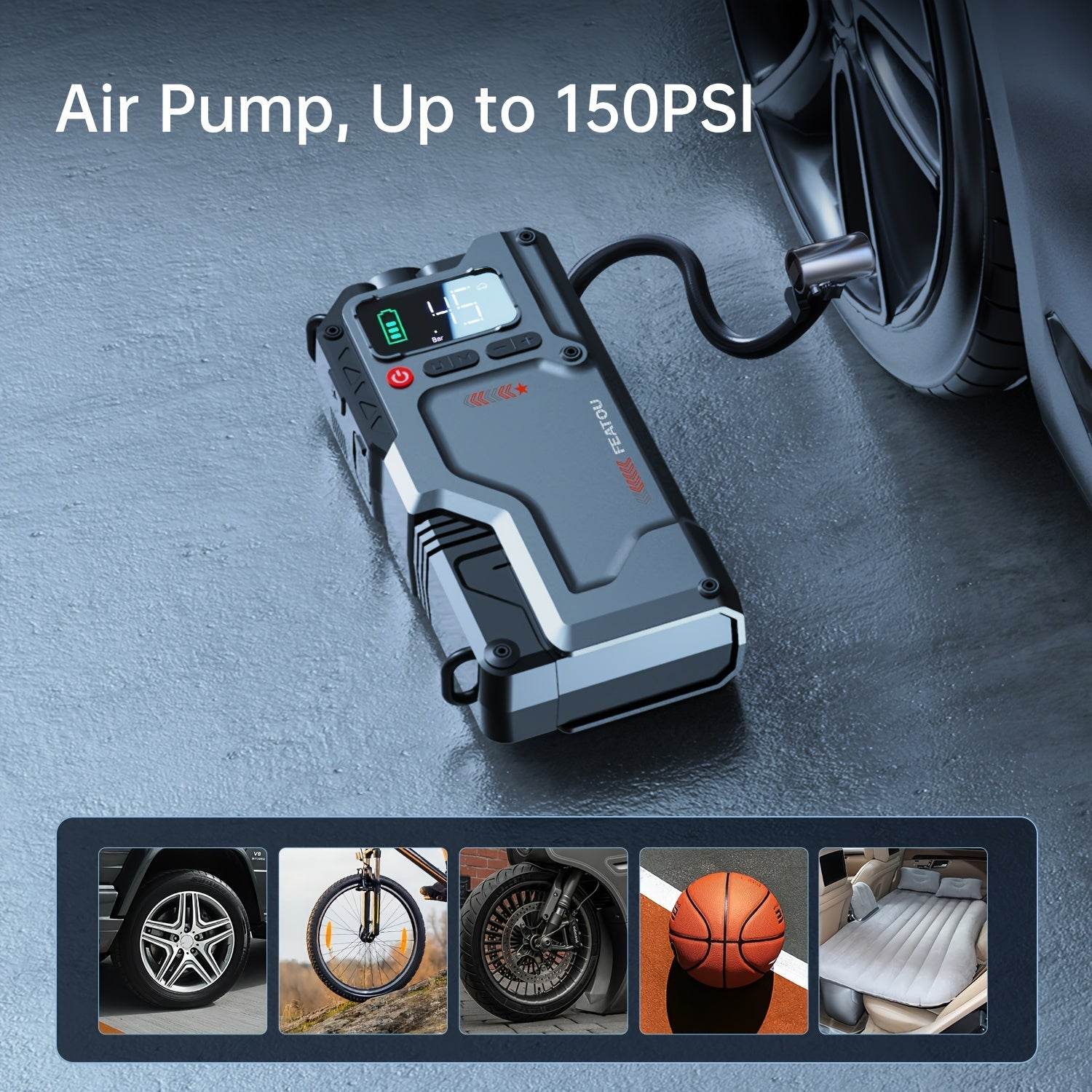 5-in-1 Jump Starter - Tire Inflator - Autoxmatch