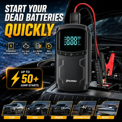 Autoxmatch Paiviroku 4-in-1 Car Jump Starter 16000 mAh Kit
