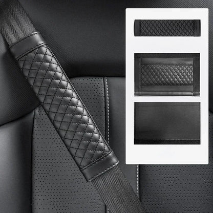 Black Universal Car Seat Belt Stylish Seat Shoulder Strap Pad Cushion