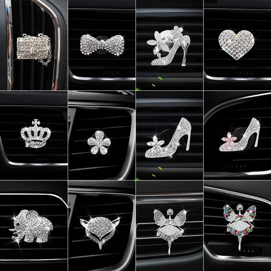 Bling Diamond Car Air Freshener Outlet Perfume Clip