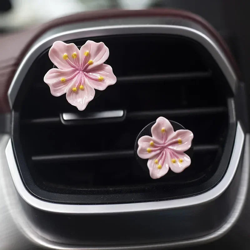 Car Beach Decoration beautiful Flower Perfume Clips pink