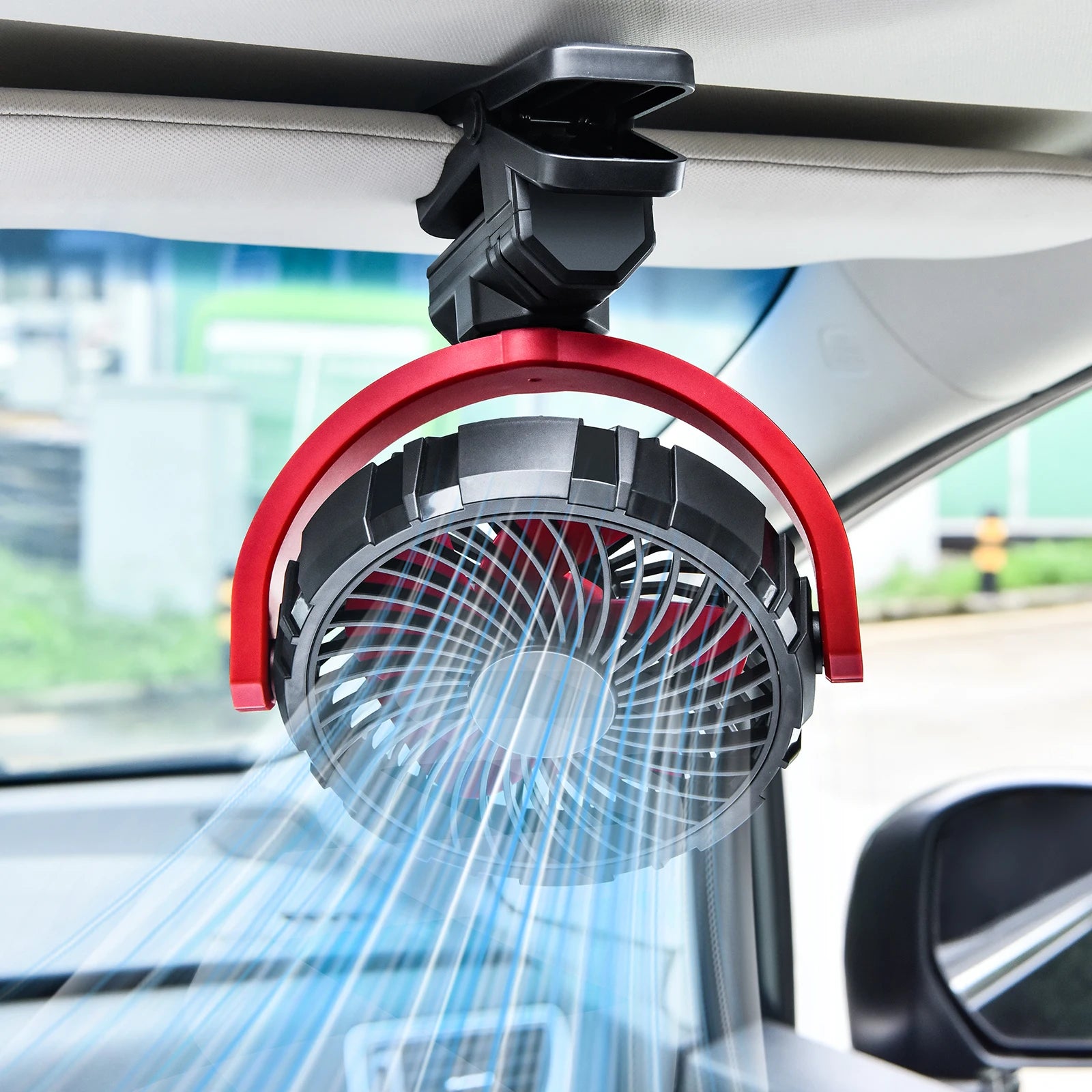 Car Cooling Clamp Fan 2000mAh USB Rechargeable Fan - Autoxmatch