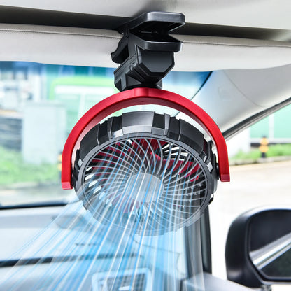 Car Cooling Clamp Fan 2000mAh USB Rechargeable Fan - Autoxmatch