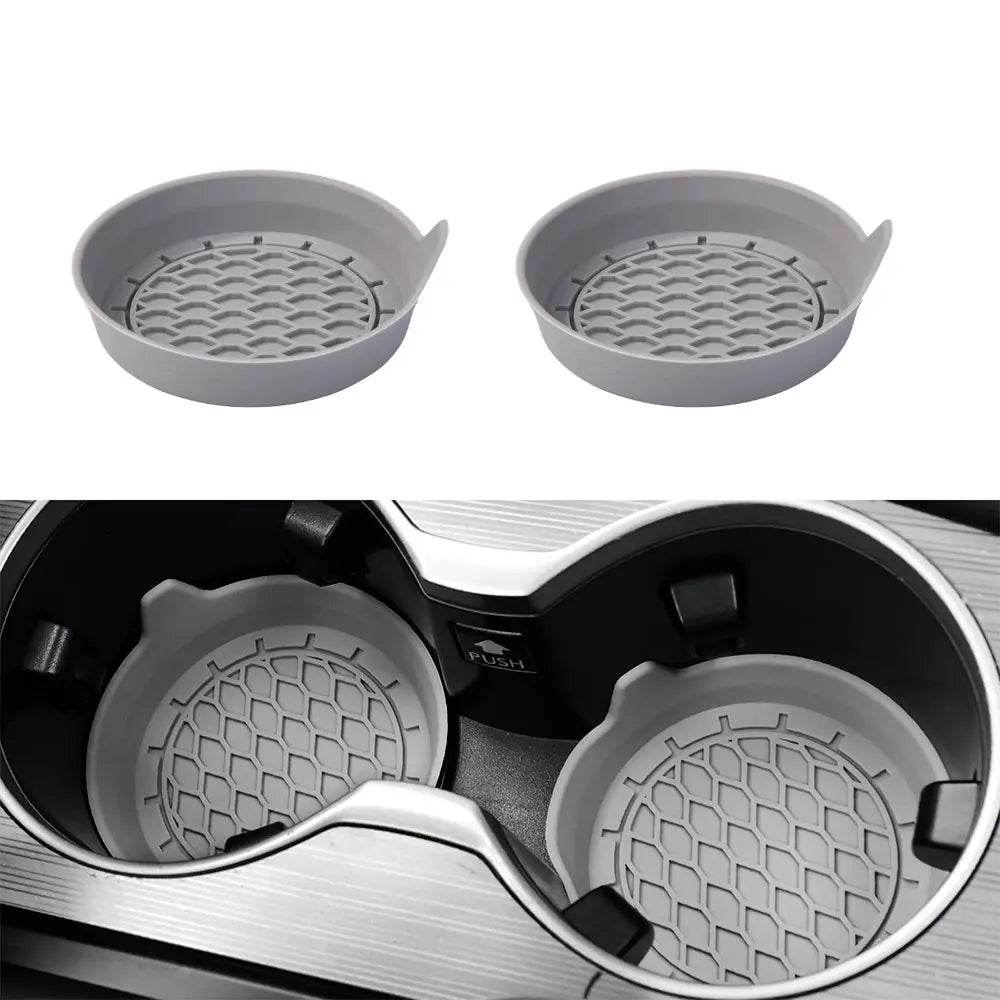 Car Cup Silicone Coaster Holder grey 2 pcs