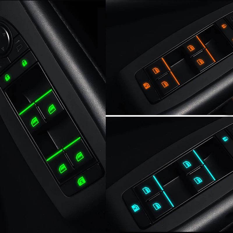 18Pcs/set Car Luminous Door Window Lift Button Stickers - Autoxmatch