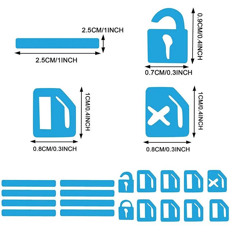 18Pcs/set Car Luminous Door Window Lift Button Stickers - Autoxmatch