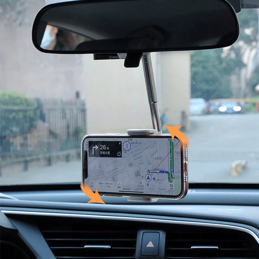 Car Rearview Mirror Mount Foldable Phone Holder