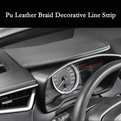 Car dashboard with Pu leather braid decorative line strip