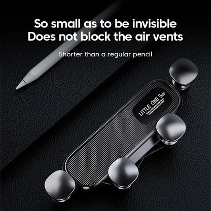 Car phone holder with ball head links and 360° adjustment