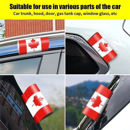 Collage of car parts with Canadian flag stickers, suitable for use in various car components.