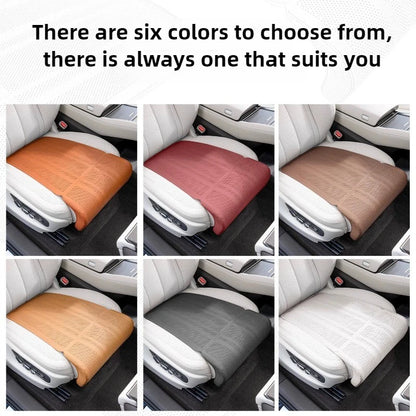Collage of car seat covers in different colors with text overlay.
