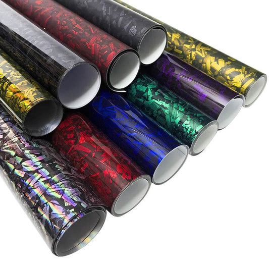 High Glossy Black Gold Silver Red Forged Carbon Fiber Stickers - Autoxmatch
