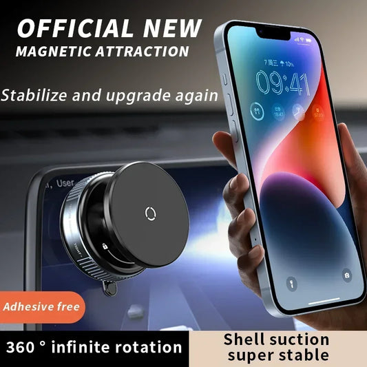 Magnetic Car Phone Holder with Vacuum Suction Cup Adhesive Free