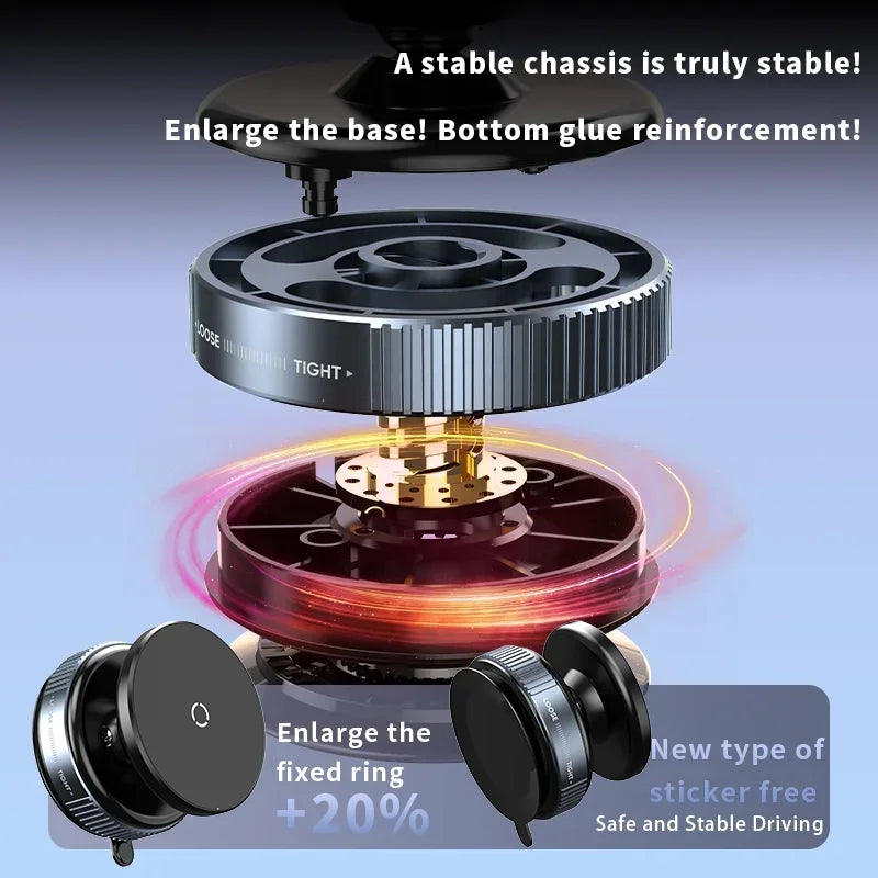 Magnetic Car Phone Holder with Vacuum Suction Cup Black