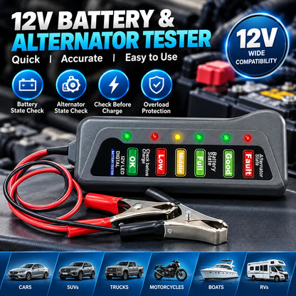 Mini Digital 12V Car Battery & Alternator Tester