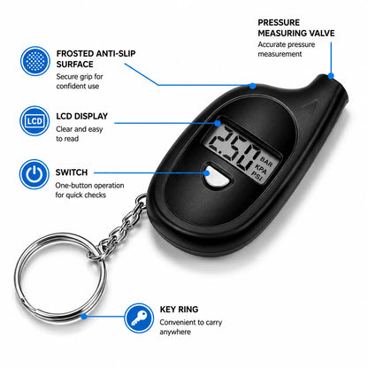 Mini Digital Tire Pressure Gauge Keychain