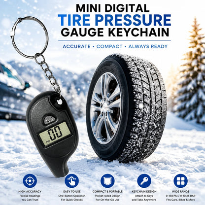 Mini Digital Tire Pressure Gauge Keychain