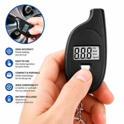 Mini Digital Tire Pressure Gauge Keychain