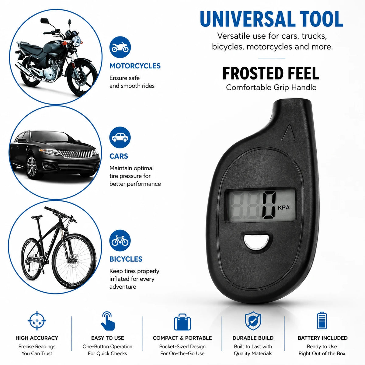 Mini Digital Tire Pressure Gauge Keychain