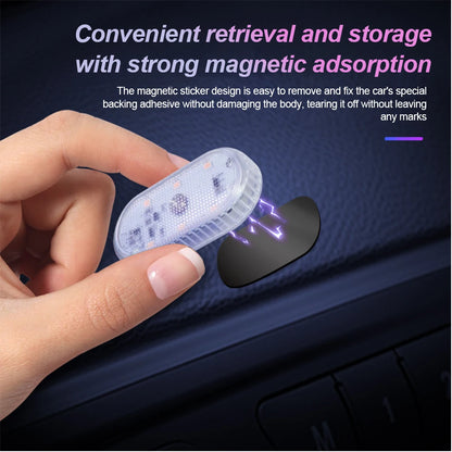 Multi Color Wireless Car Touch Roof LED Light installed inside vehicle