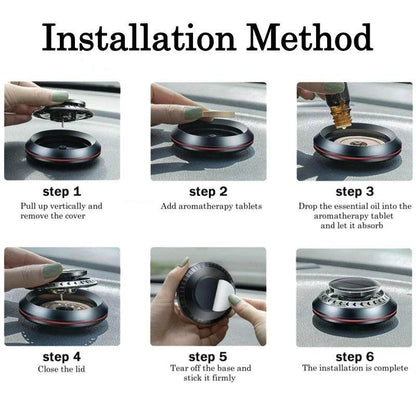 Portable Solar-Powered Kinetic Car Air Freshener | Double Ring Rotating Perfume & Fragrance Diffuser - Autoxmatch