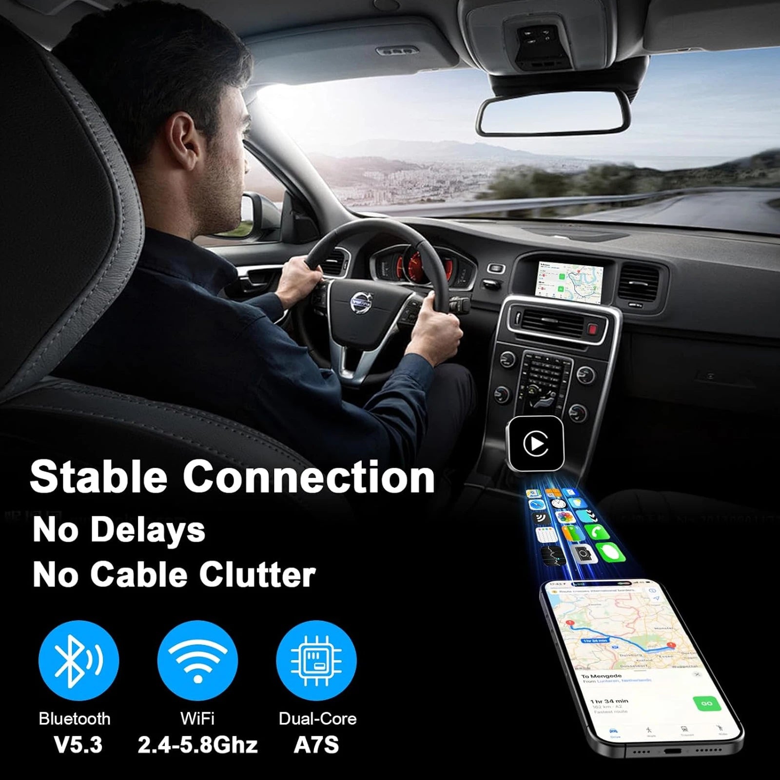2 in 1 Wireless CarPlay Android Auto Adapter - Autoxmatch