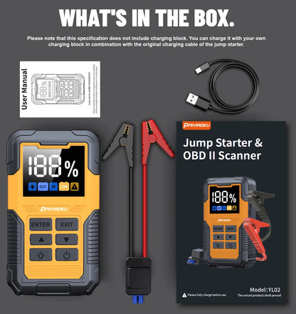 Autoxmatch Paiviroku OBD2 Diagnostic Tool with 5000A Jump Starter